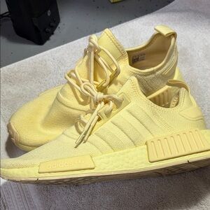 adidas Yellow Knit NMD-Style Slip-On Athletic Sneakers